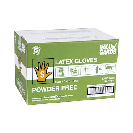 Valugards Valugards PF, Disposable Gloves, Latex, Powder-Free, S, 1000 PK, White 304750141
